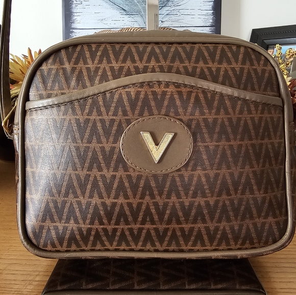 Mario Valentino Handbags - Mario Valentino Vintage Signature coated Canvas crossbody pouch. VGUC
